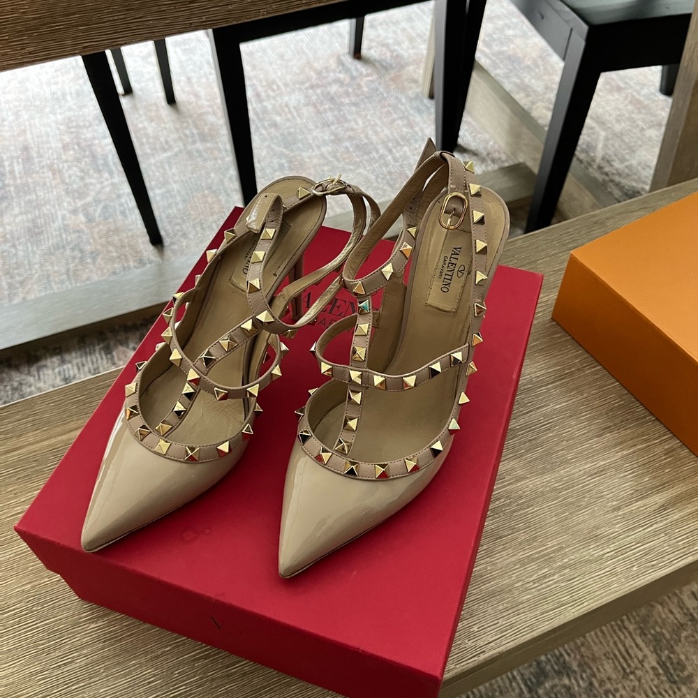 Valentino Nude Studded Heels